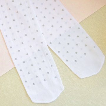 Lily May White Baby Tights with Dots