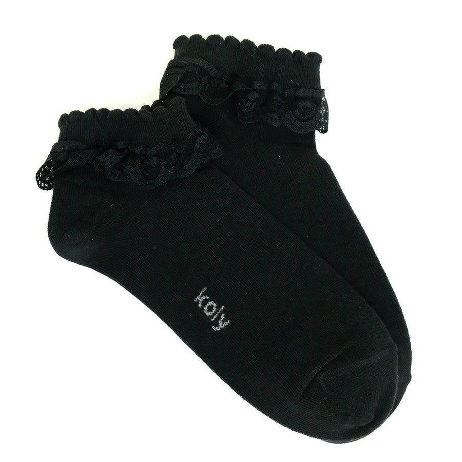Black Ankle Socks with Lace