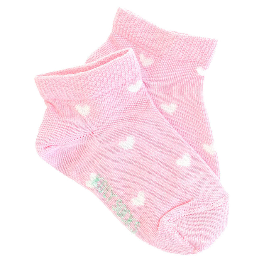 Baby pink ankle socks with hearts