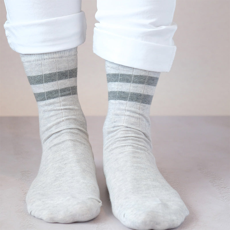 Light Grey Two Stripes Socks