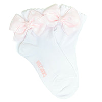 Socks with light pink bow