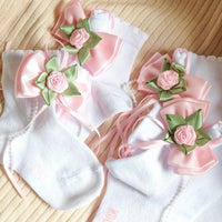 Socks with bow and a rosette