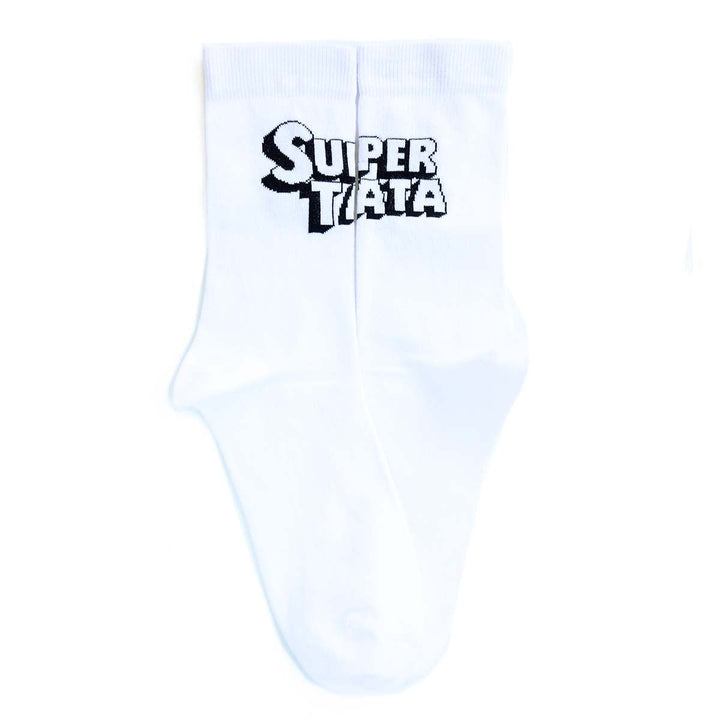 White Super Dad Socks