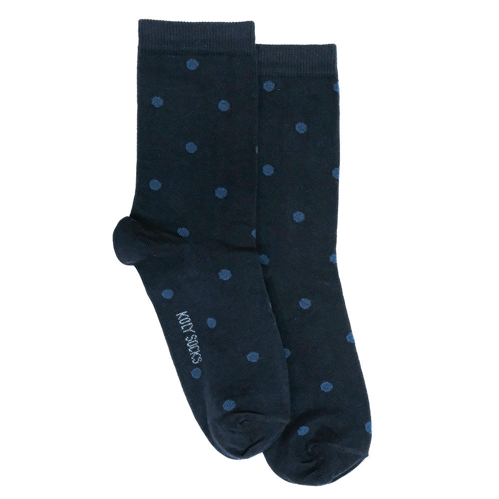 Navy Blue Socks with Dots