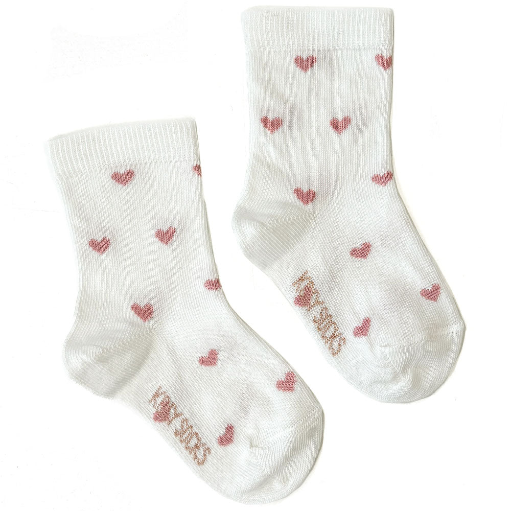 Girls socks with hearts