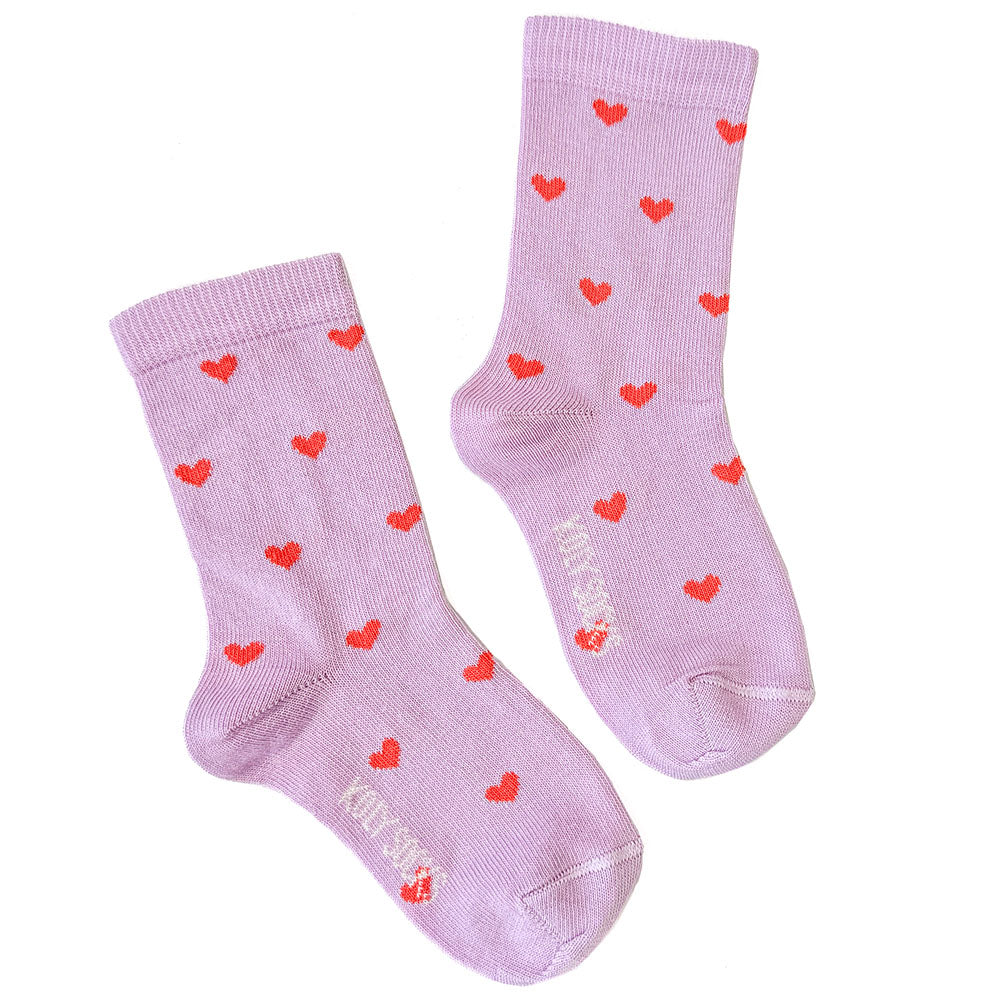 Girls socks with hearts